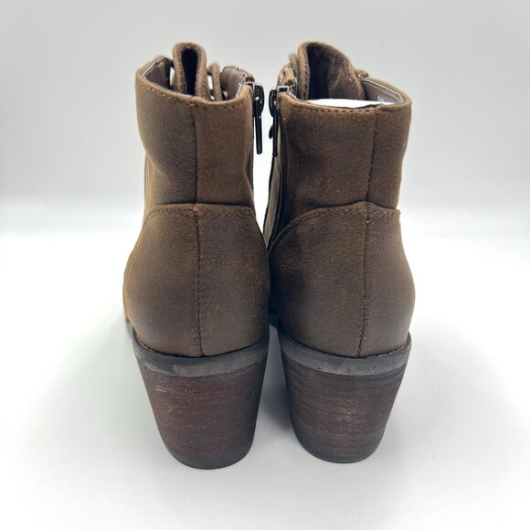 6.5W 6.5 WIDE WIDTH‎ Bella-Vita Womens Brown Lace Up Heeled Combat Boots Shoes - Picture 7 of 13